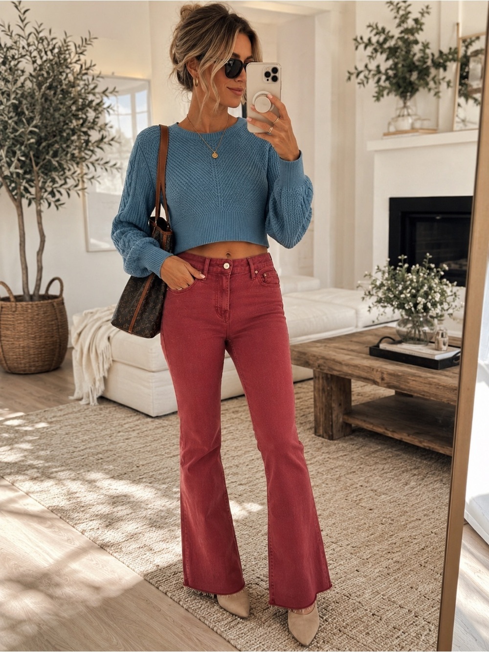 Frame Le Crop Mini Boot with Raw Hem Fray‎ Brick Red Women’s Size 26